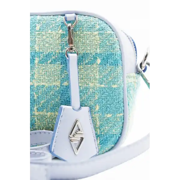 Cube Özel Seri Bebemavi Ekose Detay Kadın Omuz Çantası