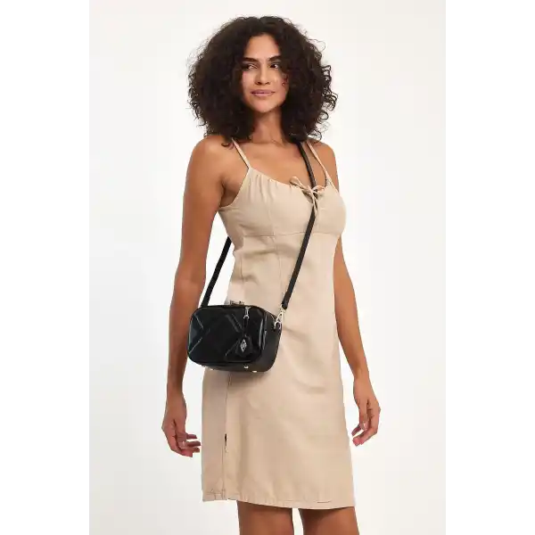 Cube Siyah Kadın Omuz Çantası