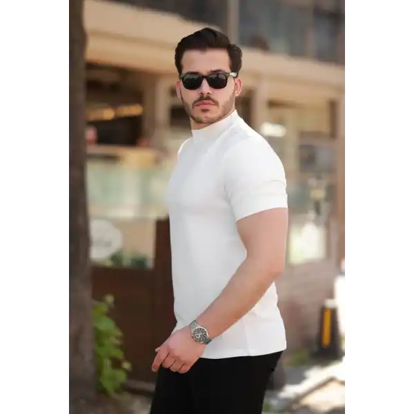 Erkek Yarım Balıkçı Yaka Kısa Kollu T-shirt