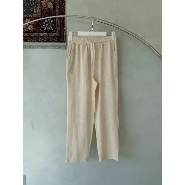 Erkek İthal Yıkamalı Keten Pantolon