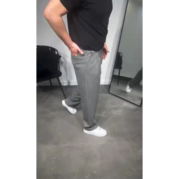 Erkek Pileli Kumaş Baggy Pantolon
