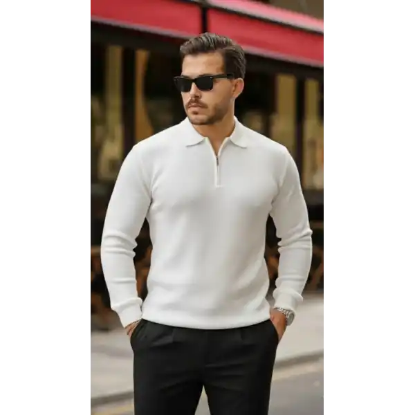 Erkek Selanik örme Yakalı Uzun Kollu Triko