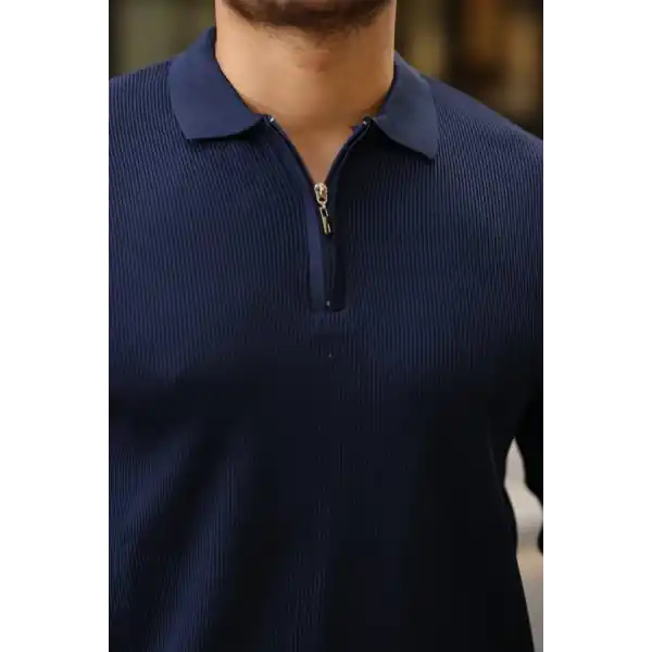 Erkek Selanik örme Yakalı Uzun Kollu Triko