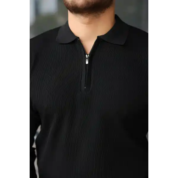 Erkek Selanik örme Yakalı Uzun Kollu Triko