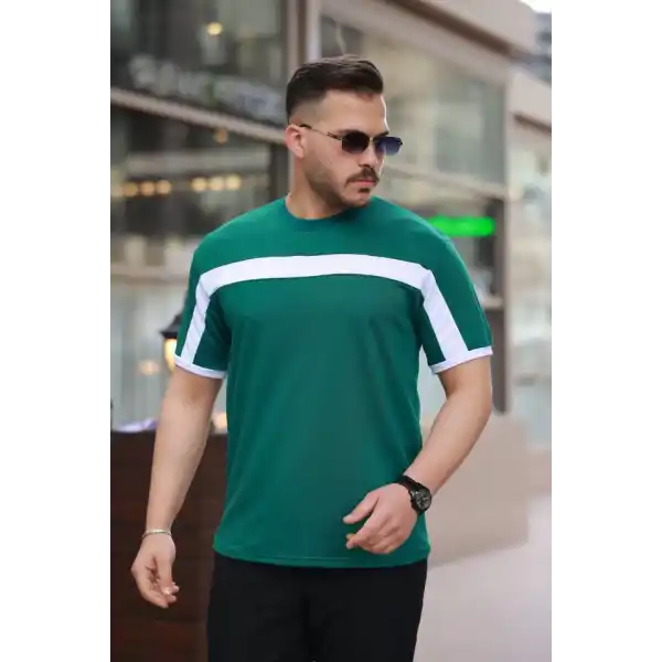 Erkek şerit Detaylı Kısa Kollu T-shirt
