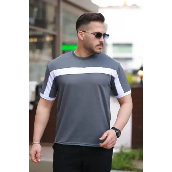 Erkek şerit Detaylı Kısa Kollu T-shirt