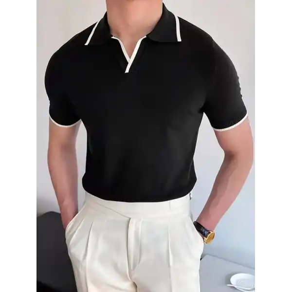 Erkek Kısa Kollu Yakalı Triko Tişört