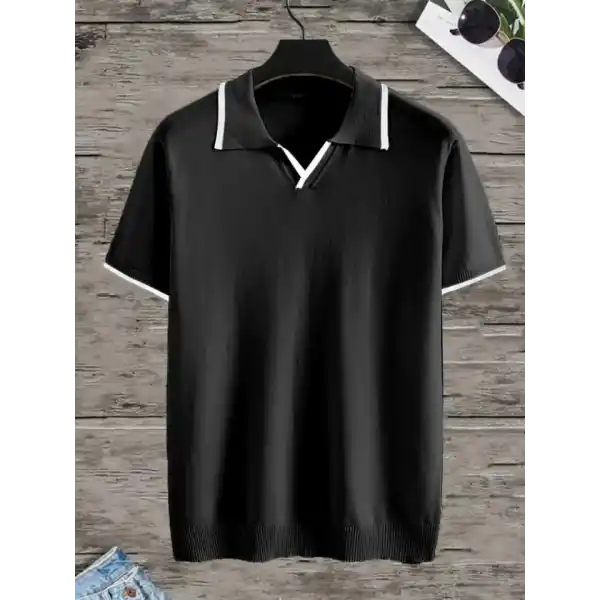 Erkek Kısa Kollu Yakalı Triko Tişört