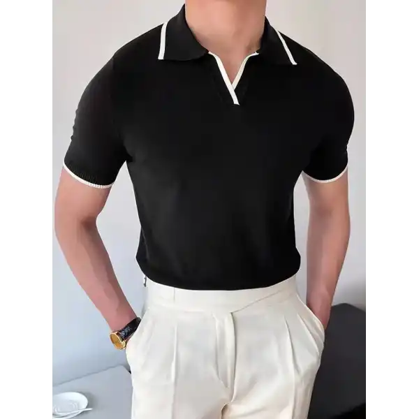 Erkek Kısa Kollu Yakalı Triko Tişört