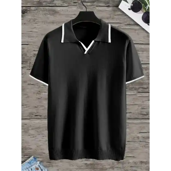 Erkek Kısa Kollu Yakalı Triko Tişört