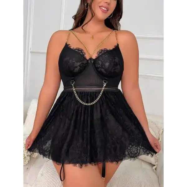 For Dreams 8487 Bayan Battal Fantazi Elbise Gecelik