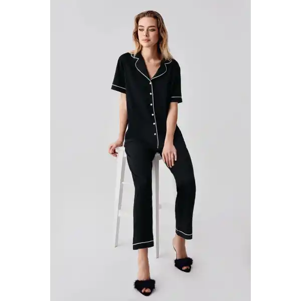 Freshness 324 Kadın 4Lü Sabahlıklı Şorlu Pijama Takımı