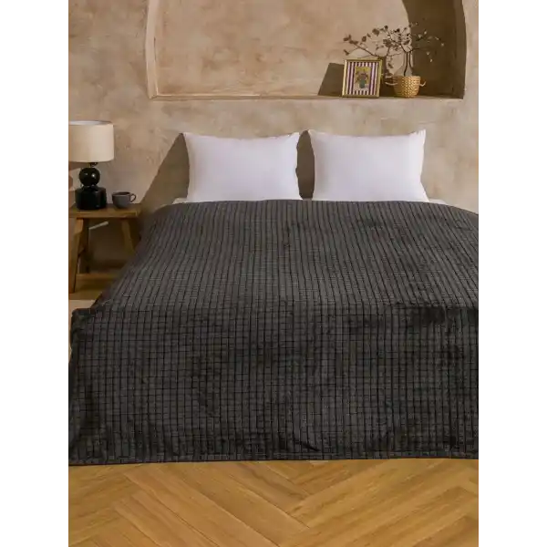 HOME Antrasit Çift Kişilik Pelüş Battaniye 200x220 Cm