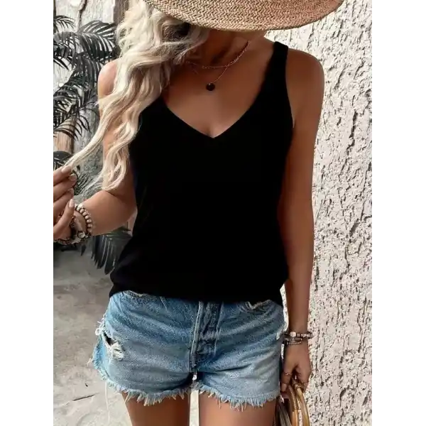 Kadın Askılı Geniş V Yakalı Viskon Bluz