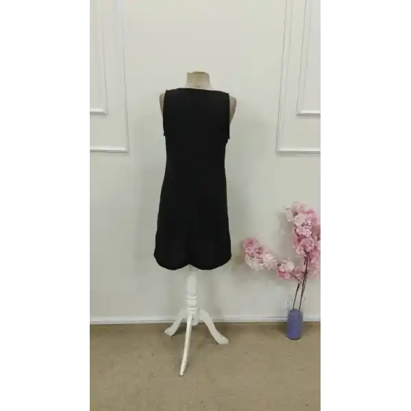 Kadın Askılı V Yakalı Mini Elbise