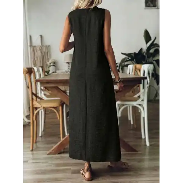 Kadın Askılı V Yakalı Uzun Elbise