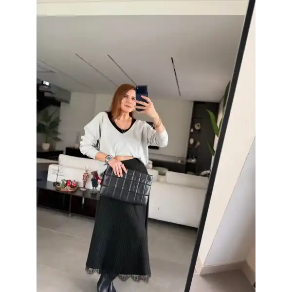 Kadın Atlet Bluz Ve Etek üçlü Takım