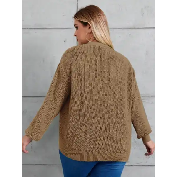 Kadın Beş Düğme Büyük Beden Triko Hırka