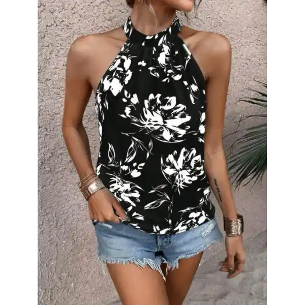 Kadın çiçek Desenli Mikro Kumaş Bluz