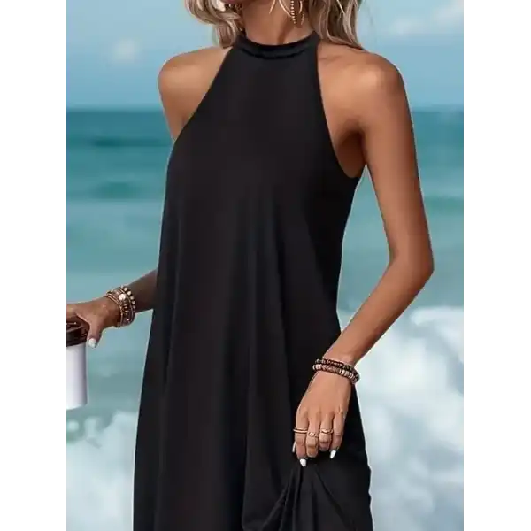 Kadın Daire Yakalı Reglan Kol Viskon Elbise