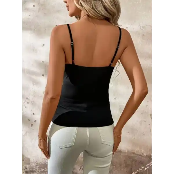 Kadın Ip Askılı önden çapraz Detaylı Ithal Krep Bluz