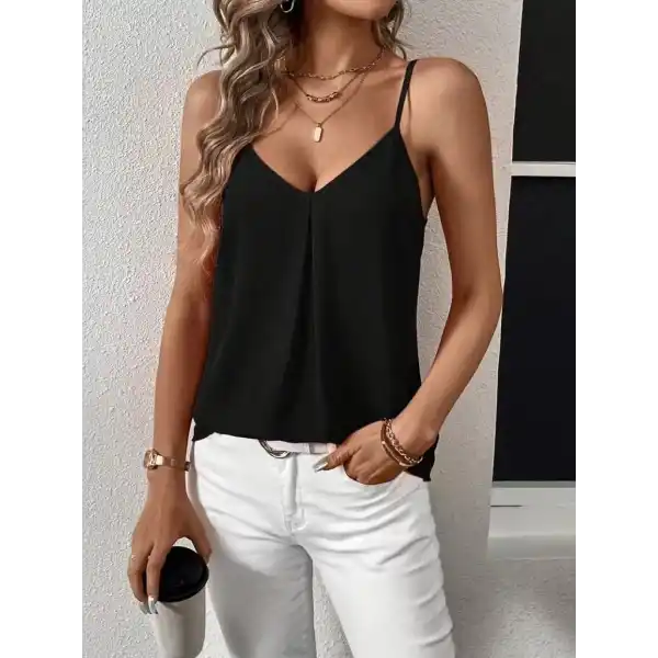 Kadın Ip Askılı V Yakalı Sandy Bluz