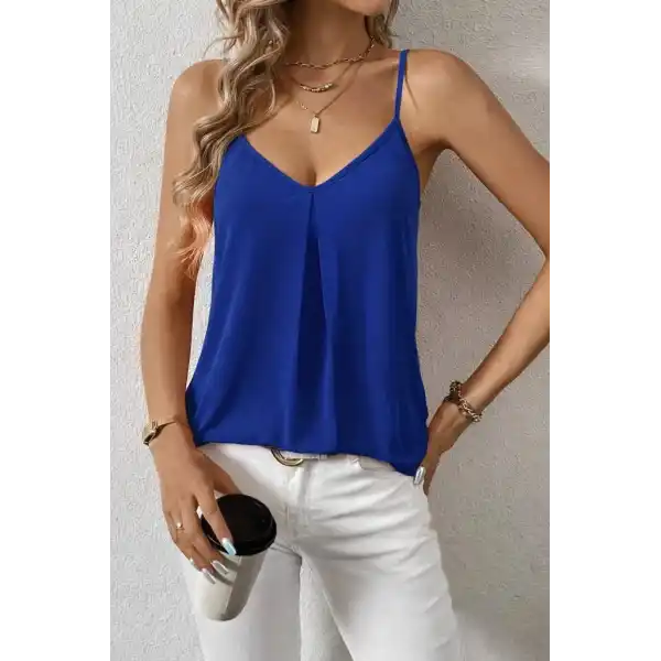 Kadın Ip Askılı V Yakalı Sandy Bluz