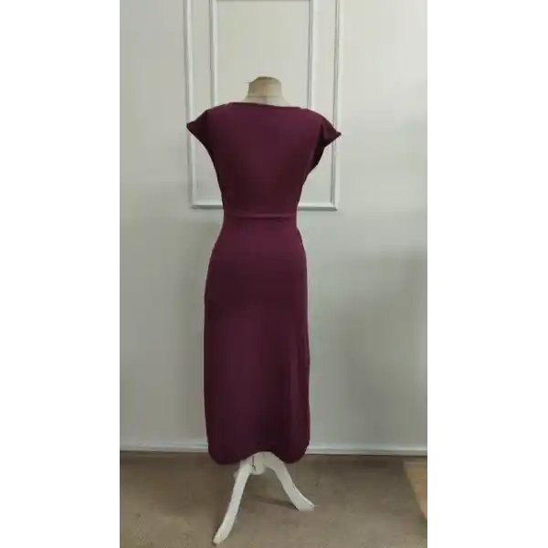 Kadın Kısa Kollu Geometrik Yakalı önden Açık Modal Mini Elbise