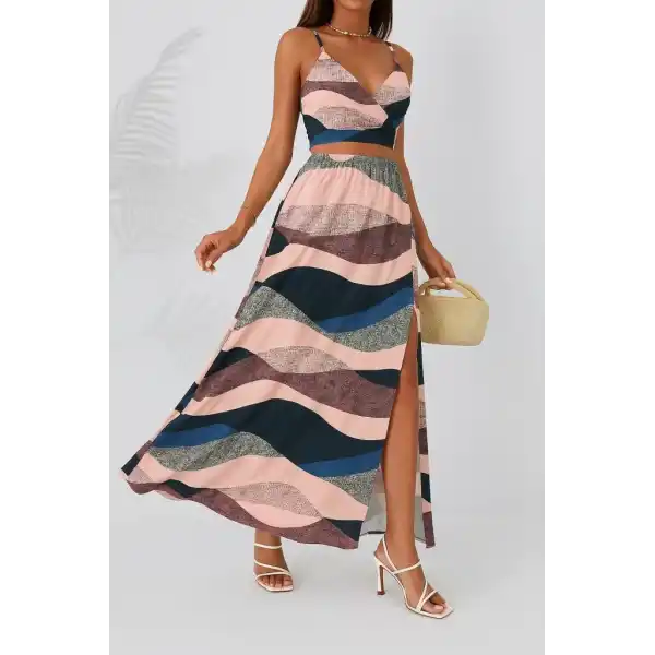 Kadın Kolsuz Askılı Crop Ikili Süprem Takım