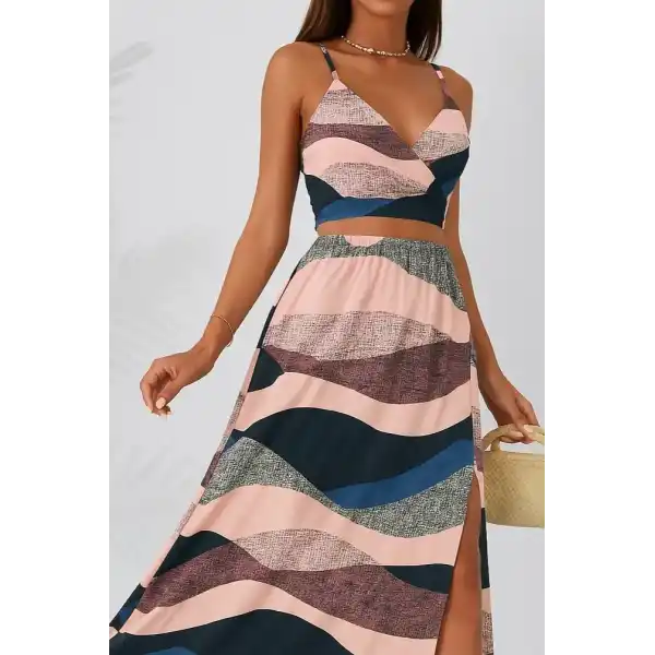 Kadın Kolsuz Askılı Crop Ikili Süprem Takım