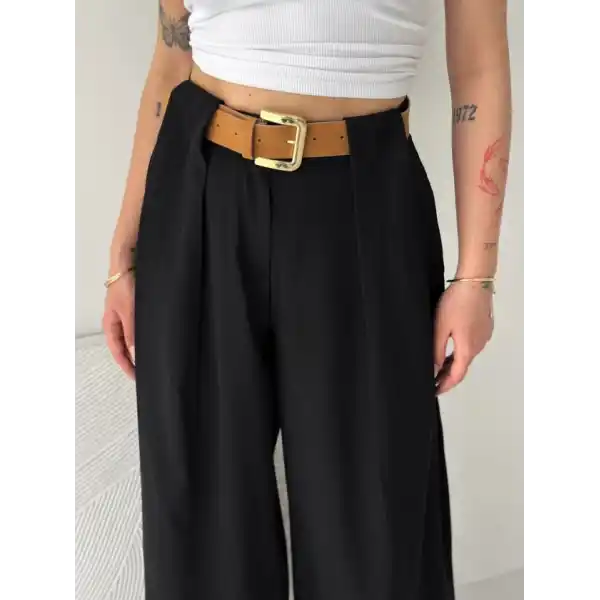 Kadın Pileli Kemerli Pantolon