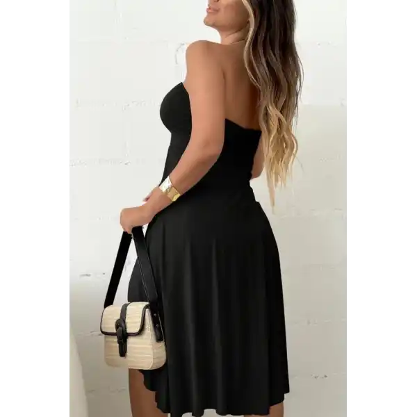 Kadın Straplez Boyundan Askılı Midi Bluz