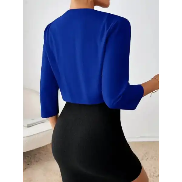 Kadın Truvakar Kol önü Açık Kısa Ithal Krep Ceket