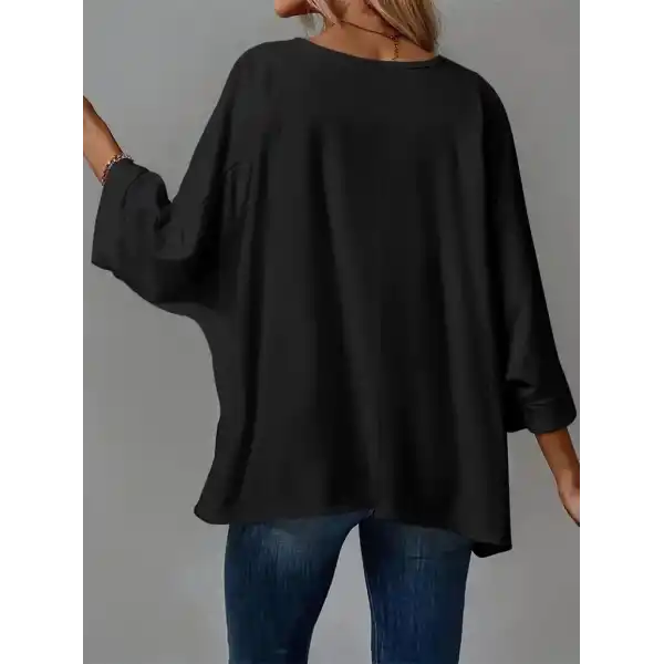 Kadın Truvakar Kollu Bisiklet Yaka Viskon Bluz