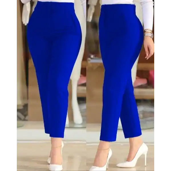 Kadın üste Oturan Bilek üzerinde Biten Paça Krep Pantolon