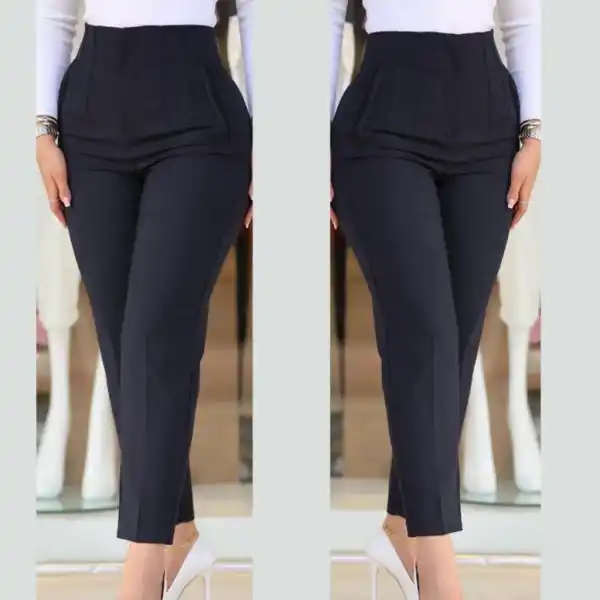 Kadın üste Oturan Paçası Bilek üzerinde Biten Krep Kumaş Kumaş Pantolon 36 (S) - 50 (5XL)
