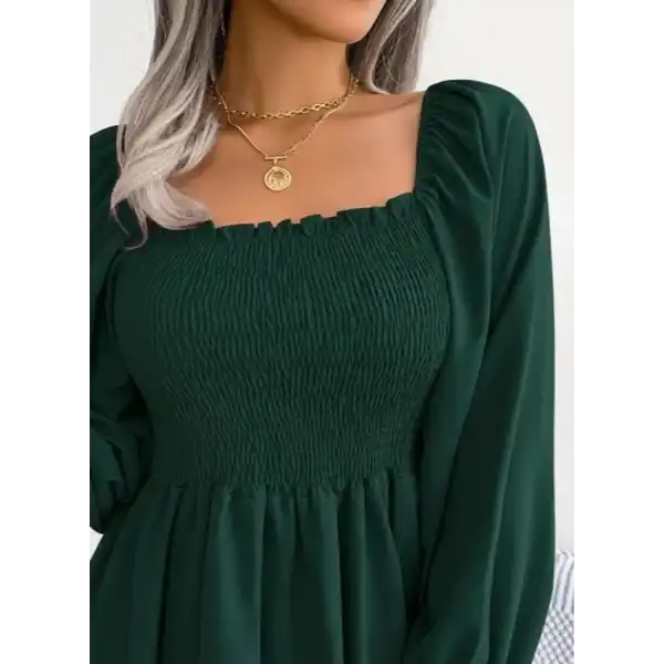 Kadın Uzun Kollu Geometrik Yakalı Gipe Detaylı Krep Bluz