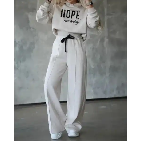 Kadın Uzun Kollu Nope Baskılı Beli Ribanalı Ikili Takım