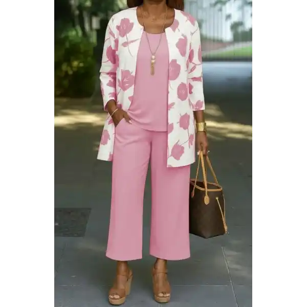 Kadın Uzun Kollu önü Açık Modal Ceket Kolsuz Viskon Iki Iplik Bluz Ve Pantolon üçlü Takım