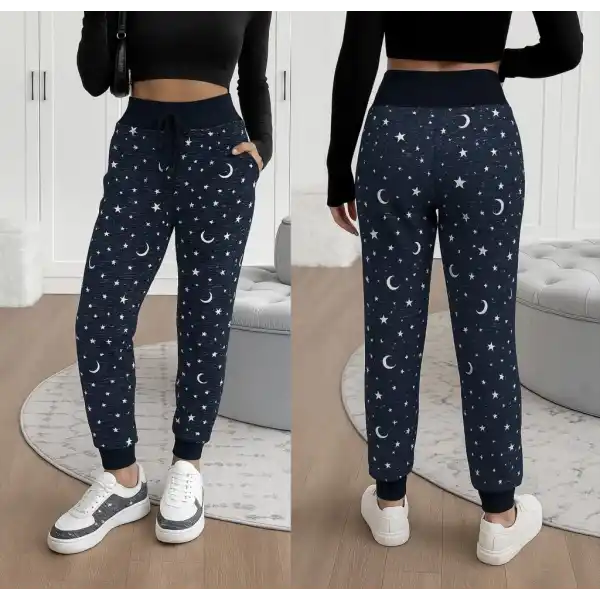 Kadın Yüksek Bel Bağcıklı Desenli Iki Iplik Pantolon