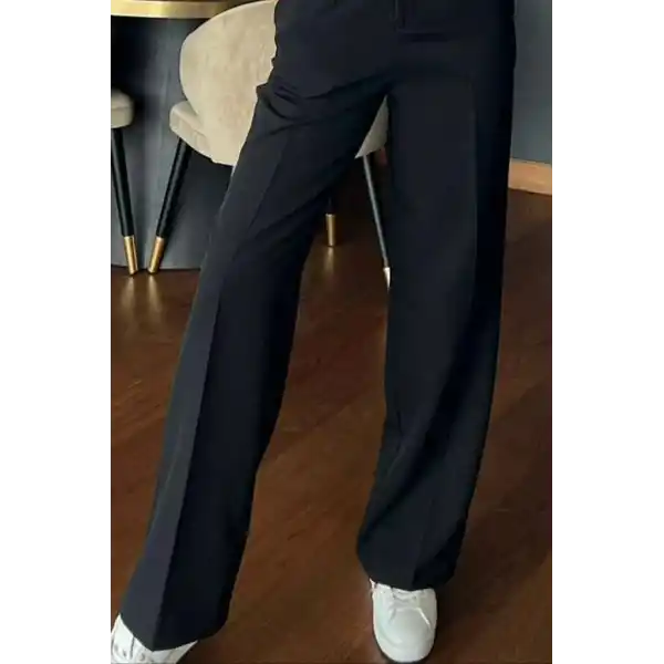 Kadın Yüksek Bel Cepli Ithal Krep Pantolon