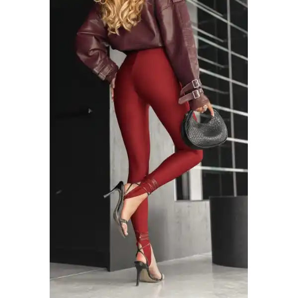 Kadın Yüksek Bel Topuk Altından Geçmeli Dalgıç Tayt