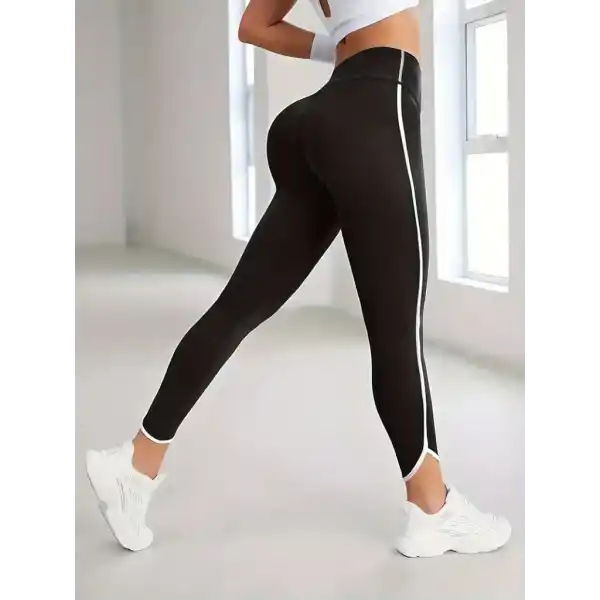 Kadın Yüksek Bel Yan şerit Detaylı Dalgıç Tayt