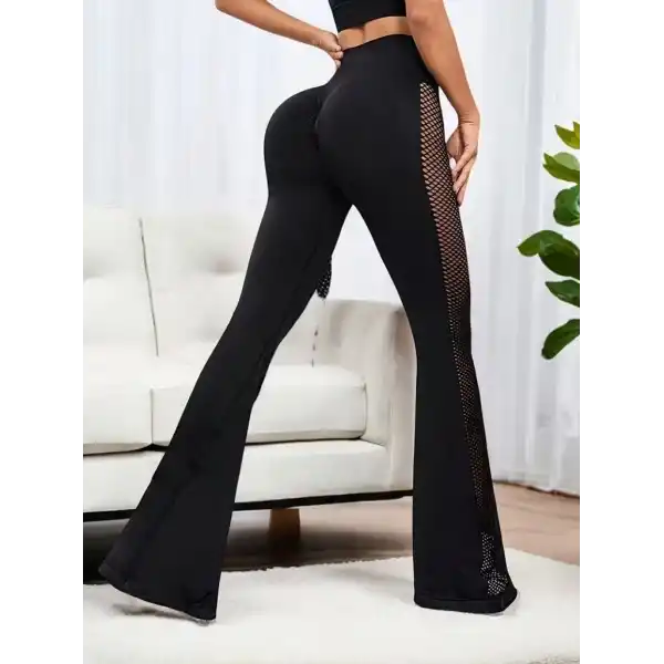 Kadın Yüksek Bel Yandan File Görünümlü Dalgıç Tayt