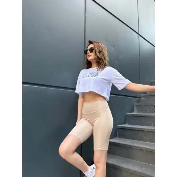 Kadın Yüksek Ben Toparlayıcı Sort Tayt