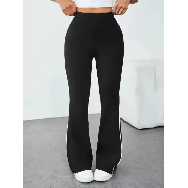 Kadın Yüksel Bel Yan şerit Detaylı Uzun Dalgıç Tayt