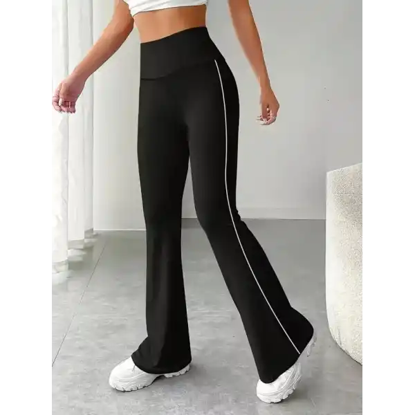 Kadın Yüksel Bel Yan şerit Detaylı Uzun Dalgıç Tayt