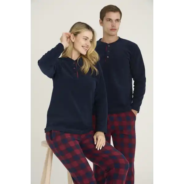 Kocabey 7304-K Kadın Midi Yaka Pijama Takım