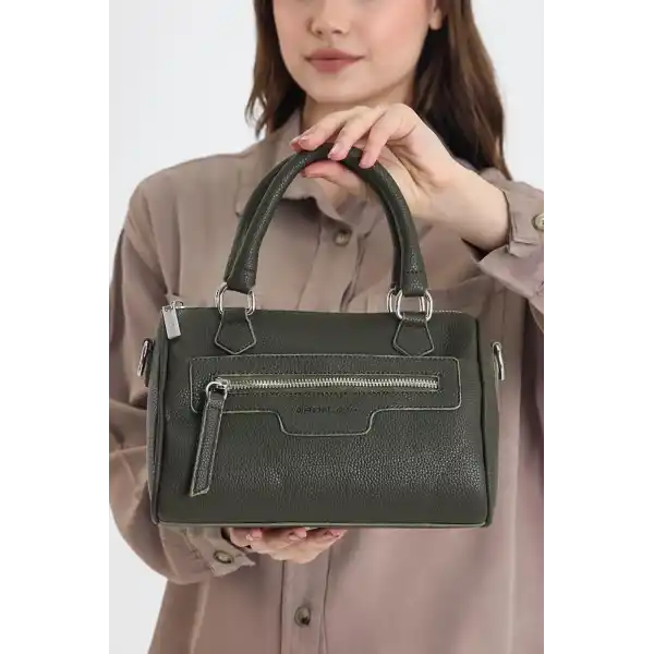 Lorena Haki Çok Gözlü Kadın El Çantası