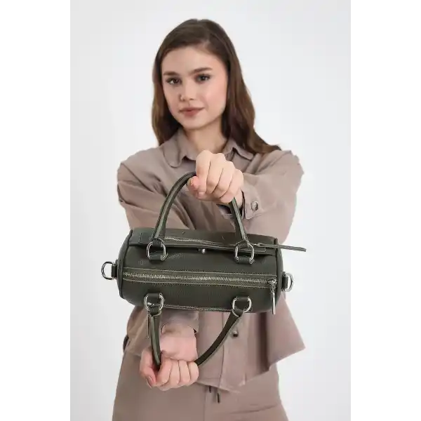 Lorena Haki Çok Gözlü Kadın El Çantası